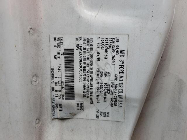 Photo 10 from auction – 2003 FORD EXPLORER S with VIN 1FMZU70E63UC04505