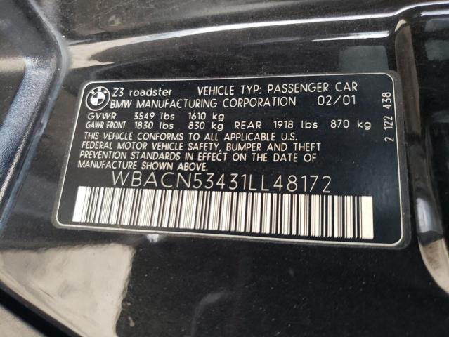 Photo 10 from auction – 2001 BMW Z3 3.0 with VIN WBACN53431LL48172