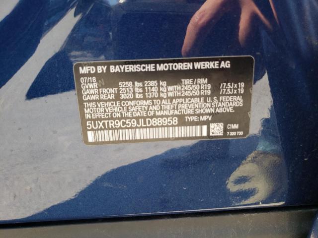 Photo 10 from auction – 2018 BMW X3 XDRIVE3 with VIN 5UXTR9C59JLD88958