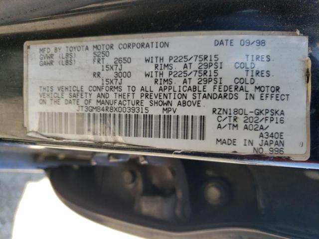 Photo 10 from auction – 1999 TOYOTA 4RUNNER with VIN JT3GM84R8X0039315