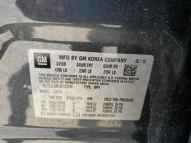 Photo 10 from auction – 2018 CHEVROLET TRAX 1LT with VIN KL7CJLSB0JB722646