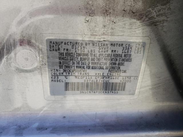 Photo 10 from auction – 2014 NISSAN VERSA S with VIN 3N1CN7AP5EK457411