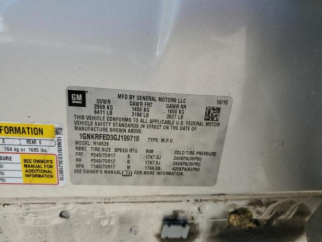 Photo 10 from auction – 2016 CHEVROLET TRAVERSE L with VIN 1GNKRFED3GJ199716