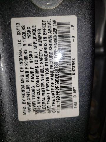 Photo 10 from auction – 2013 HONDA CIVIC LX with VIN 19XFB2F59DE030789