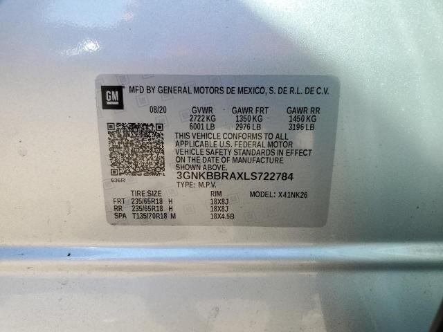 Photo 10 from auction – 2020 CHEVROLET BLAZER 1LT with VIN 3GNKBBRAXLS722784