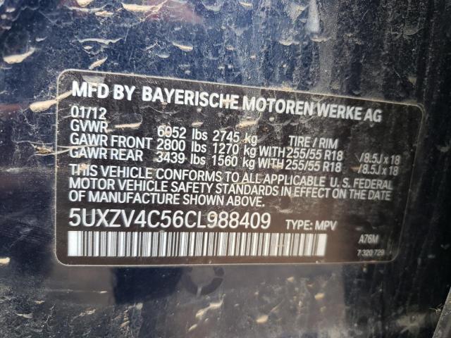 Photo 10 from auction – 2012 BMW X5 with VIN 5UXZV4C56CL988409