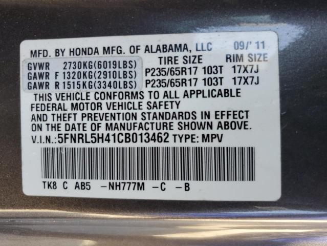 Photo 10 from auction – 2012 HONDA ODYSSEY EX with VIN 5FNRL5H41CB013462
