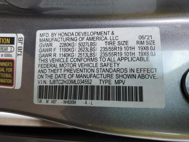 Photo 10 from auction – 2021 ACURA RDX with VIN 5J8TC2H33ML034552