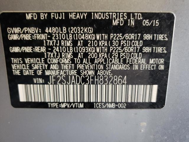 Photo 10 from auction – 2015 SUBARU FORESTER 2 with VIN JF2SJADC3FH832864