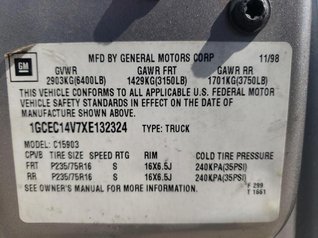 Photo 10 from auction – 1999 CHEVROLET SILVERADO with VIN 1GCEC14V7XE132324