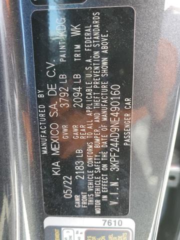 Photo 10 from auction – 2022 KIA FORTE FE with VIN 3KPF24AD9NE490160