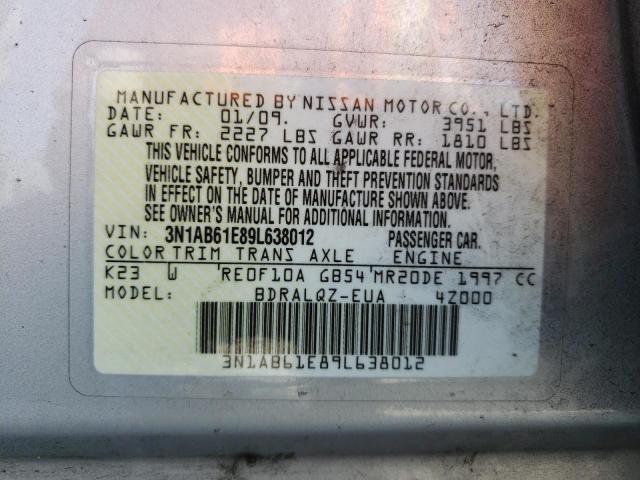 Photo 10 from auction – 2009 NISSAN SENTRA 2.0 with VIN 3N1AB61E89L638012