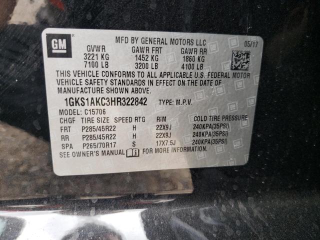 Photo 10 from auction – 2017 GMC YUKON SLE with VIN 1GKS1AKC3HR322842