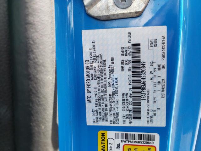 Photo 10 from auction – 2017 FORD MUSTANG with VIN 1FATP8EM6H5320849