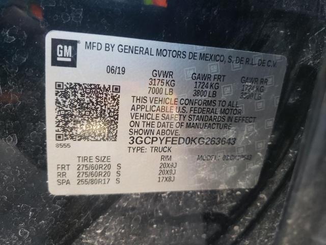 Photo 10 from auction – 2019 CHEVROLET SILVERADO with VIN 3GCPYFED0KG263643