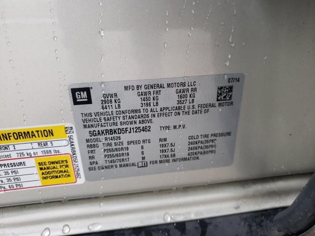 Photo 10 from auction – 2015 BUICK ENCLAVE with VIN 5GAKRBKD5FJ125462