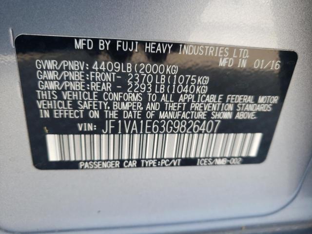 Photo 10 from auction – 2016 SUBARU WRX PREMIU with VIN JF1VA1E63G9826407