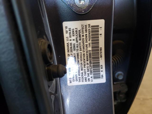 Photo 10 from auction – 2019 HONDA CIVIC LX with VIN 19XFC2F68KE000072