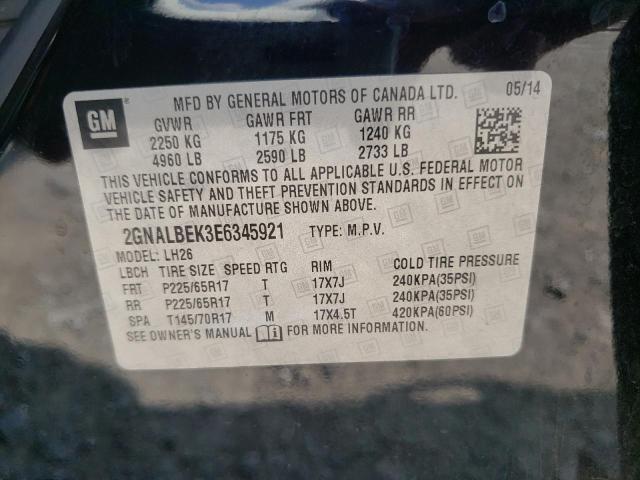Photo 10 from auction – 2014 CHEVROLET EQUINOX LT with VIN 2GNALBEK3E6345921