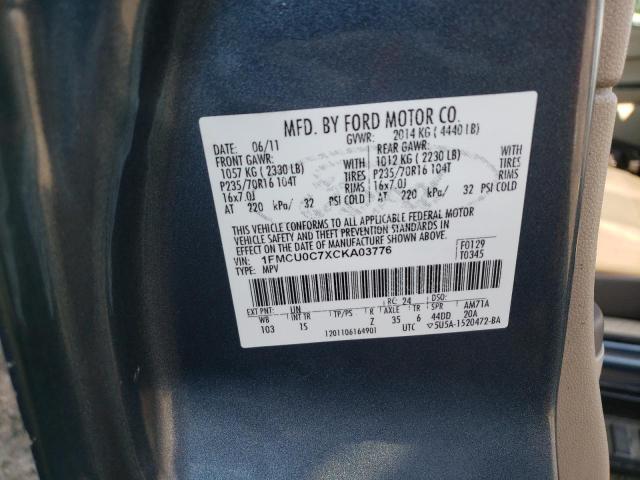Photo 10 from auction – 2012 FORD ESCAPE XLS with VIN 1FMCU0C7XCKA03776