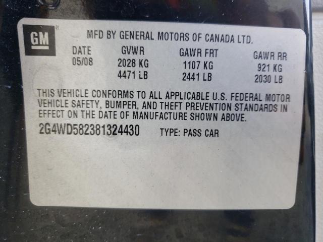 Photo 10 from auction – 2008 BUICK LACROSSE C with VIN 2G4WD582381324430
