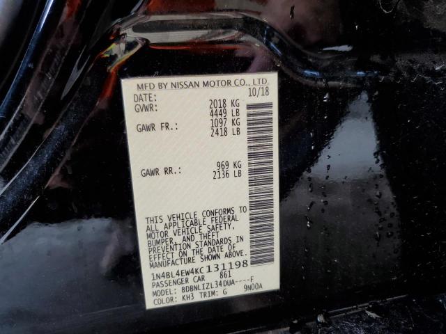 Photo 10 from auction – 2019 NISSAN ALTIMA SL with VIN 1N4BL4EW4KC131198