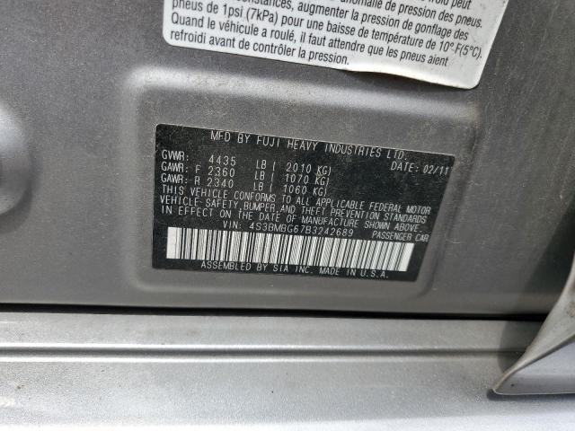Photo 10 from auction – 2011 SUBARU LEGACY 2.5 with VIN 4S3BMBG67B3242689