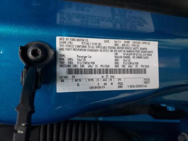 Photo 10 from auction – 2013 FORD FOCUS SE with VIN 1FADP3F21DL331865