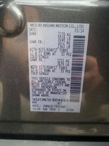 Photo 10 from auction – 2014 NISSAN ROGUE S with VIN 5N1AT2MK7EC804669