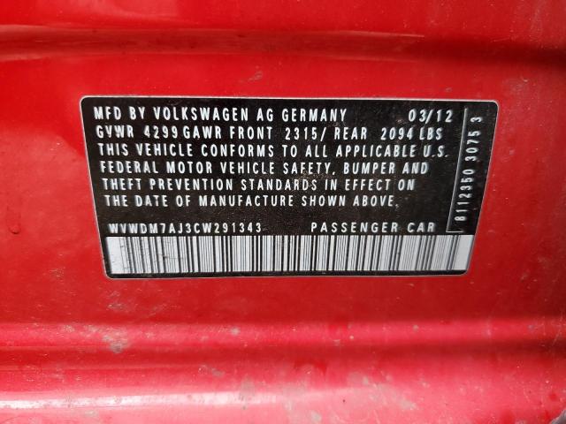 Photo 10 from auction – 2012 VOLKSWAGEN GOLF with VIN WVWDM7AJ3CW291343
