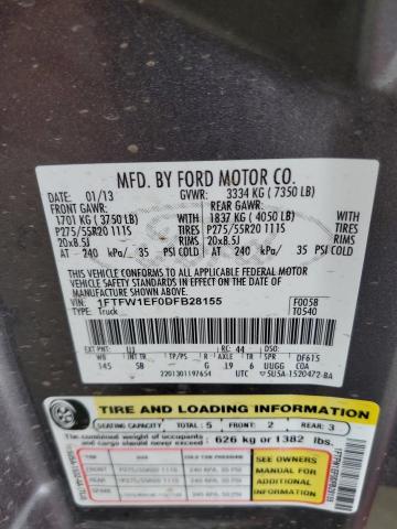Photo 10 from auction – 2013 FORD F150 SUPER with VIN 1FTFW1EF0DFB28155