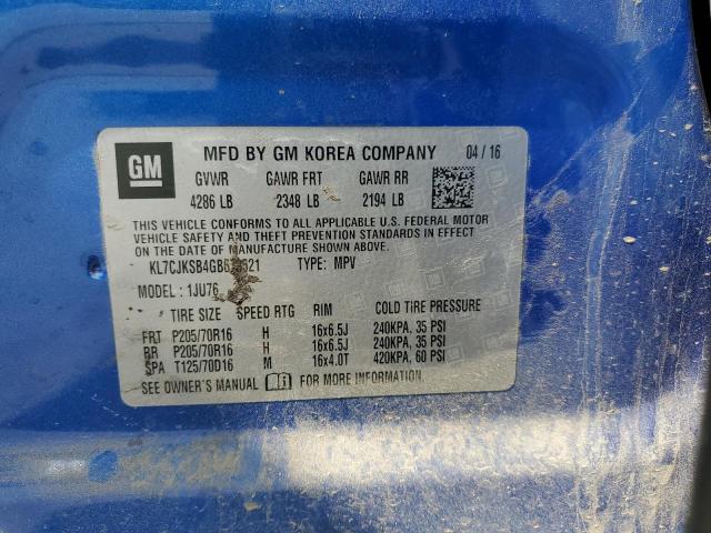 Photo 10 from auction – 2016 CHEVROLET TRAX LS with VIN KL7CJKSB4GB673521