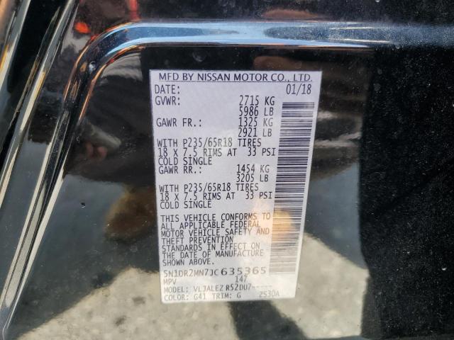 Photo 10 from auction – 2018 NISSAN PATHFINDER with VIN 5N1DR2MN7JC635365