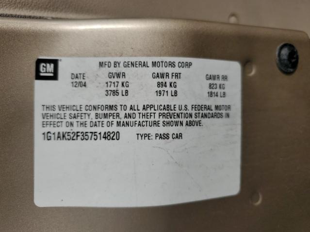 Photo 10 from auction – 2005 CHEVROLET COBALT with VIN 1G1AK52F357514820
