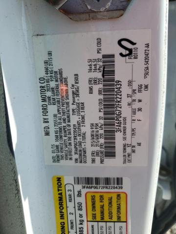 Photo 10 from auction – 2015 FORD FUSION S with VIN 3FA6P0G72FR220439