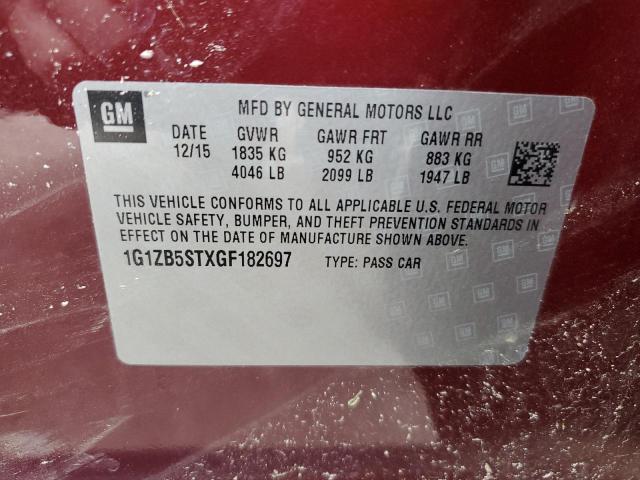 Photo 10 from auction – 2016 CHEVROLET MALIBU LS with VIN 1G1ZB5STXGF182697