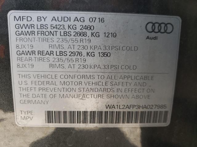 Photo 10 from auction – 2017 AUDI Q5 PREMIUM with VIN WA1L2AFP3HA027985