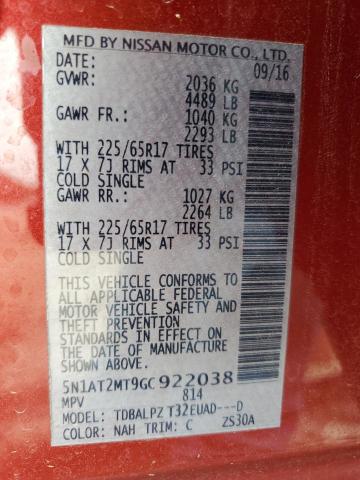 Photo 10 from auction – 2016 NISSAN ROGUE S with VIN 5N1AT2MT9GC922038