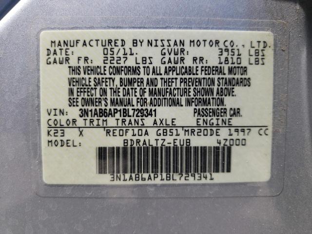 Photo 10 from auction – 2011 NISSAN SENTRA 2.0 with VIN 3N1AB6AP1BL729341