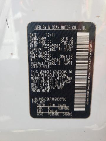 Photo 10 from auction – 2012 NISSAN QUEST S with VIN JN8AE2KPXC9036780