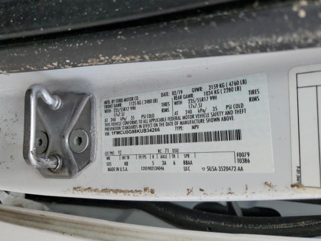 Photo 10 from auction – 2019 FORD ESCAPE SE with VIN 1FMCU0G98KUB34266
