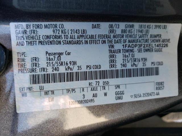 Photo 10 from auction – 2014 FORD FOCUS SE with VIN 1FADP3F2XEL145226