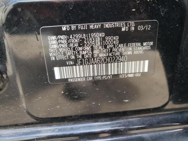 Photo 10 from auction – 2012 SUBARU IMPREZA with VIN JF1GJAA62CH022940