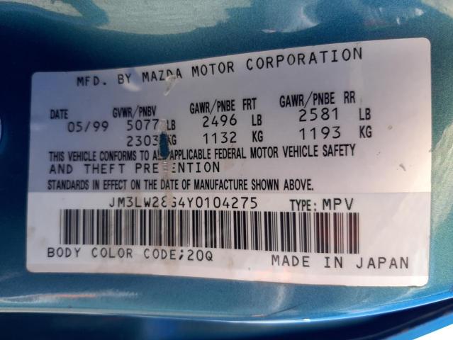 Photo 10 from auction – 2000 MAZDA MPV WAGON with VIN JM3LW28G4Y0104275