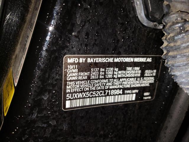 Photo 10 from auction – 2012 BMW X3 XDRIVE2 with VIN 5UXWX5C52CL718984
