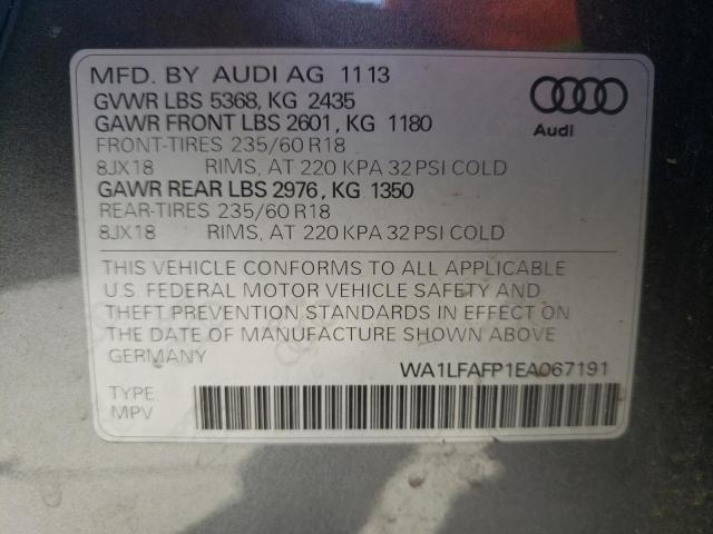 Photo 10 from auction – 2014 AUDI Q5 PREMIUM with VIN WA1LFAFP1EA067191