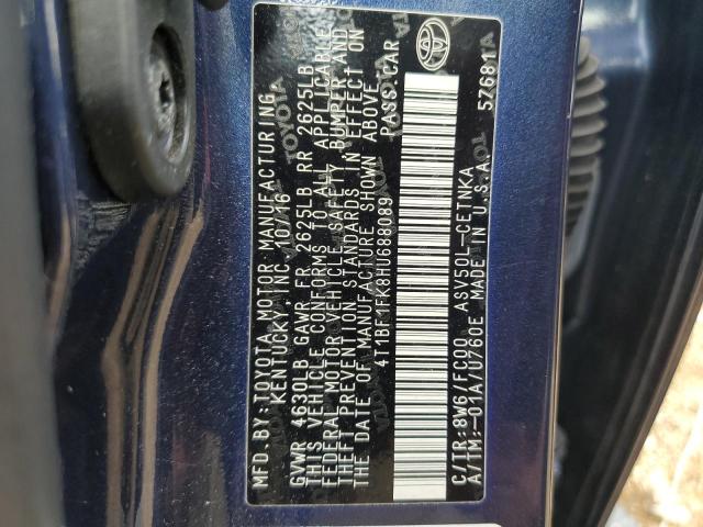 Photo 10 from auction – 2017 TOYOTA CAMRY LE with VIN 4T1BF1FK8HU688089