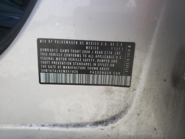 Photo 10 from auction – 2012 VOLKSWAGEN JETTA BASE with VIN 3VW1K7AJXCM351026