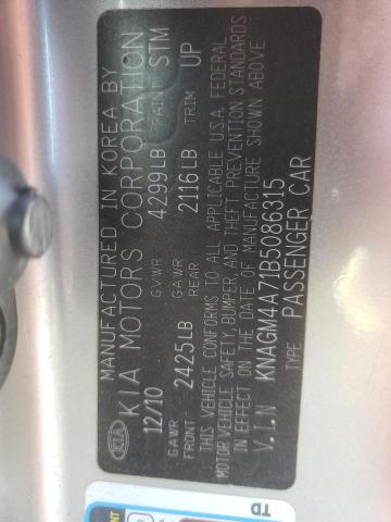 Photo 10 from auction – 2011 KIA OPTIMA LX with VIN KNAGM4A71B5086315