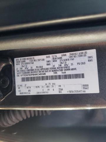 Photo 10 from auction – 2017 FORD F150 SUPER with VIN 1FTEW1EP9HKC45346